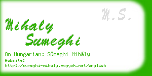 mihaly sumeghi business card